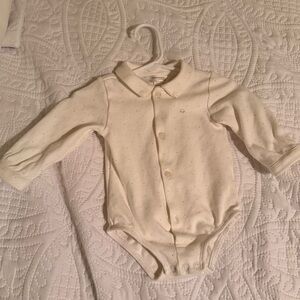 Mayoral Cream Polka Dot Long-Sleeve Bodysuit